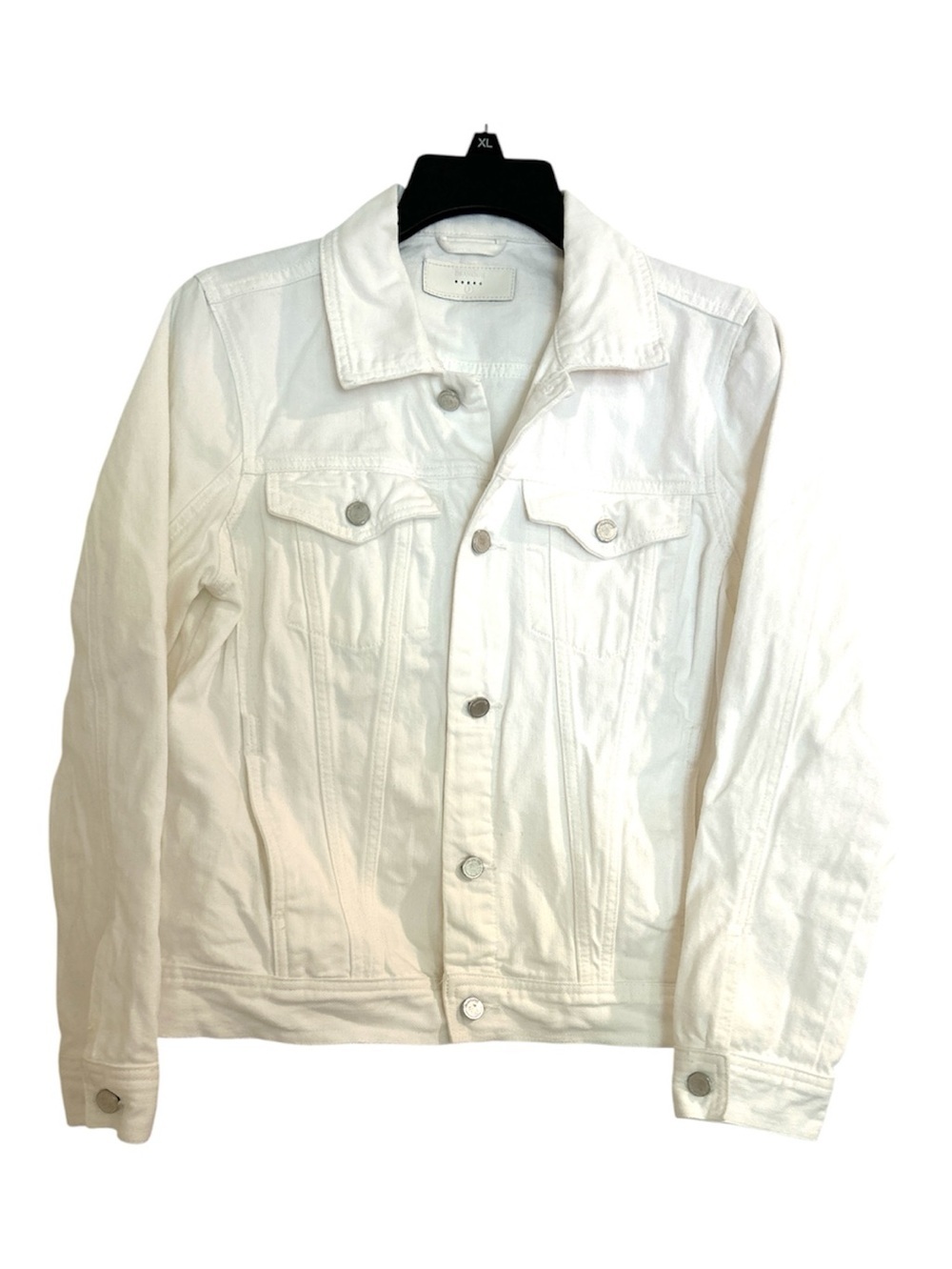 White Denim Trucker Jacket in Head In The Clouds Size Small - Picture 2 of 7